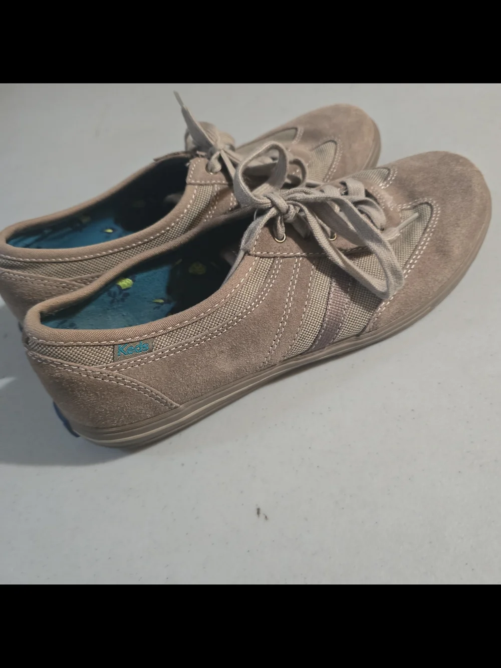 Keds Neutral Beige Suede Lace-Up Women's Sneakers Size 7.5
